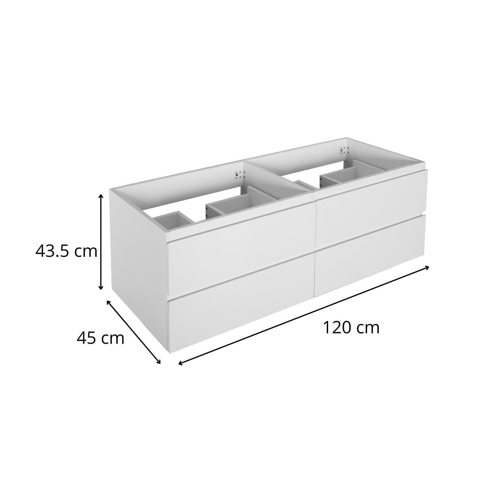 Meuble sous vasque suspendu SORRENTO 4 tiroirs 120cm - 2