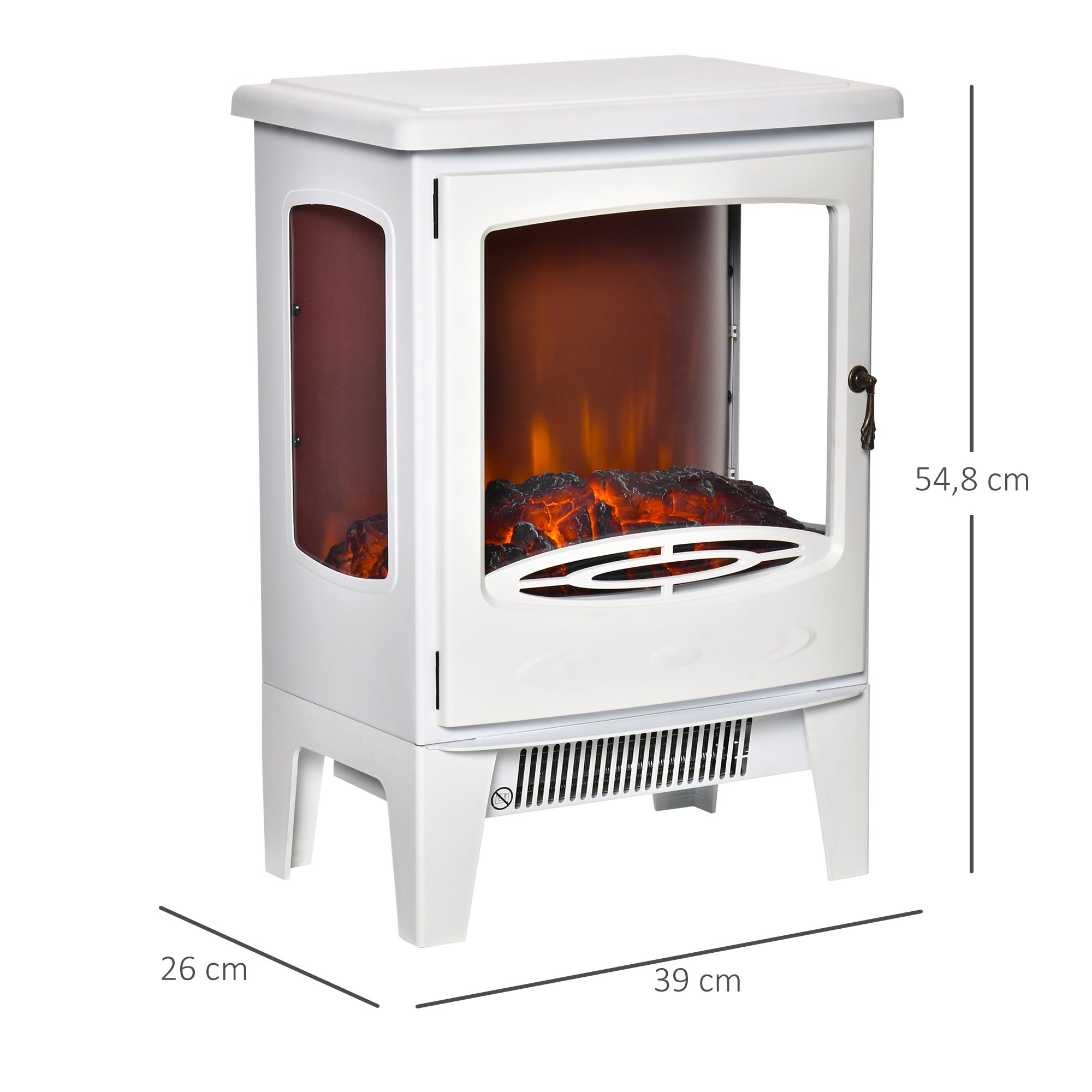 Cheminée néo-rétro 900-1800W LED blanche | Leroy Merlin
