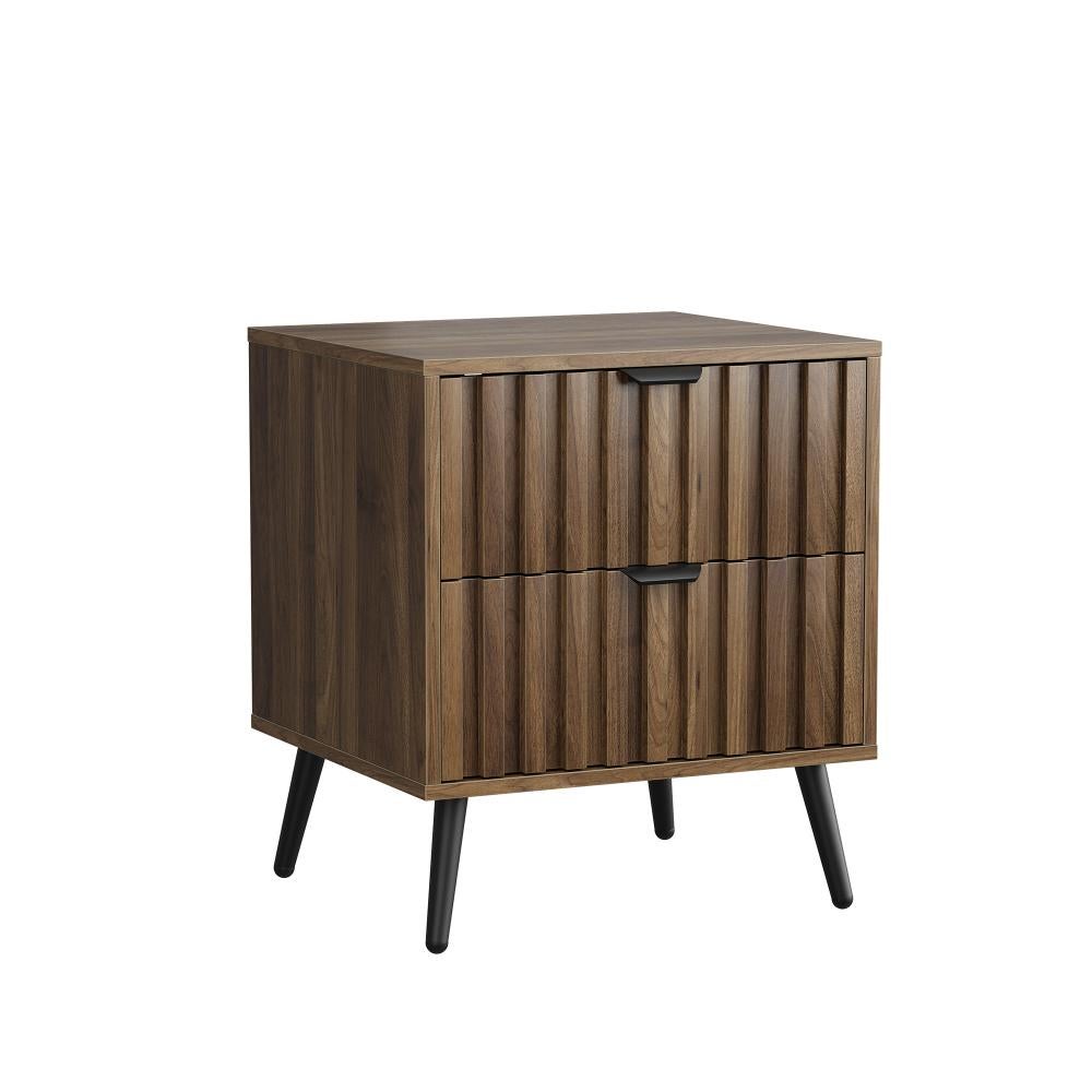 Comodino moderno 2 cassetti design incassato, per camera, corridoio, soggiorno, cameretta, noce 45x40x53 cm - 8