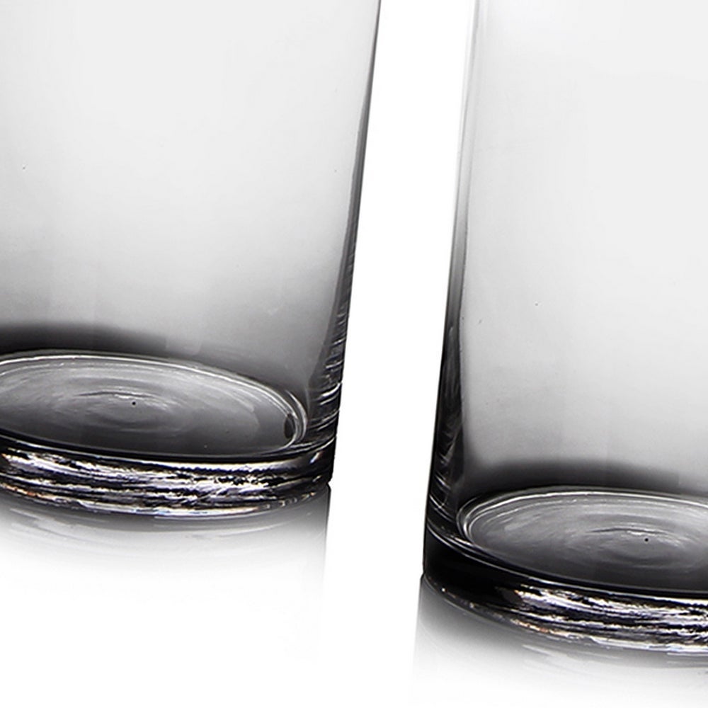 Vase cylindrique en verre transparent - 2