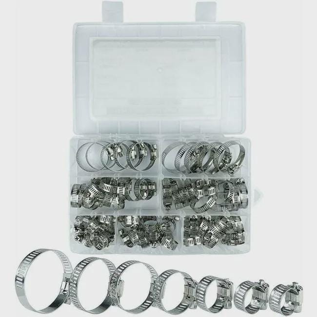 JSMTKJ 60 Pièces Colliers De Serrage Acier Inoxydable 8-38mm - Kit Complet Réglable Pour Tuyaux