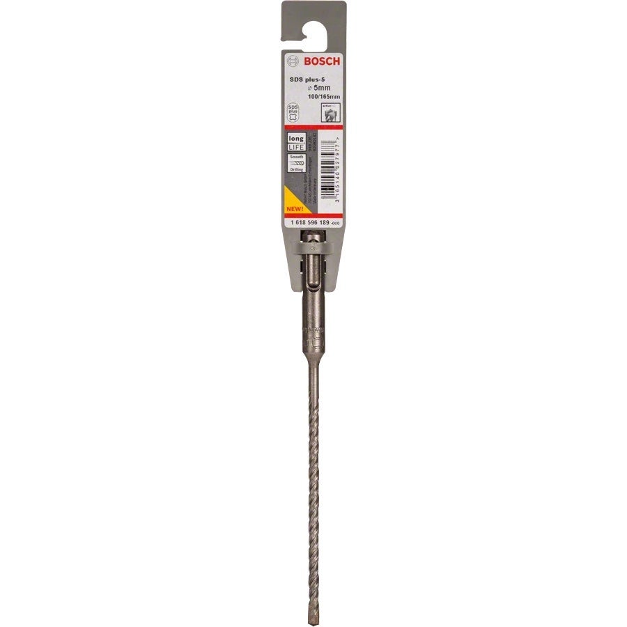 Bosch Professional - Foret 5mm béton SDS PLUS-5 5x100x165mm 2 taillants - 1618596189 - 2