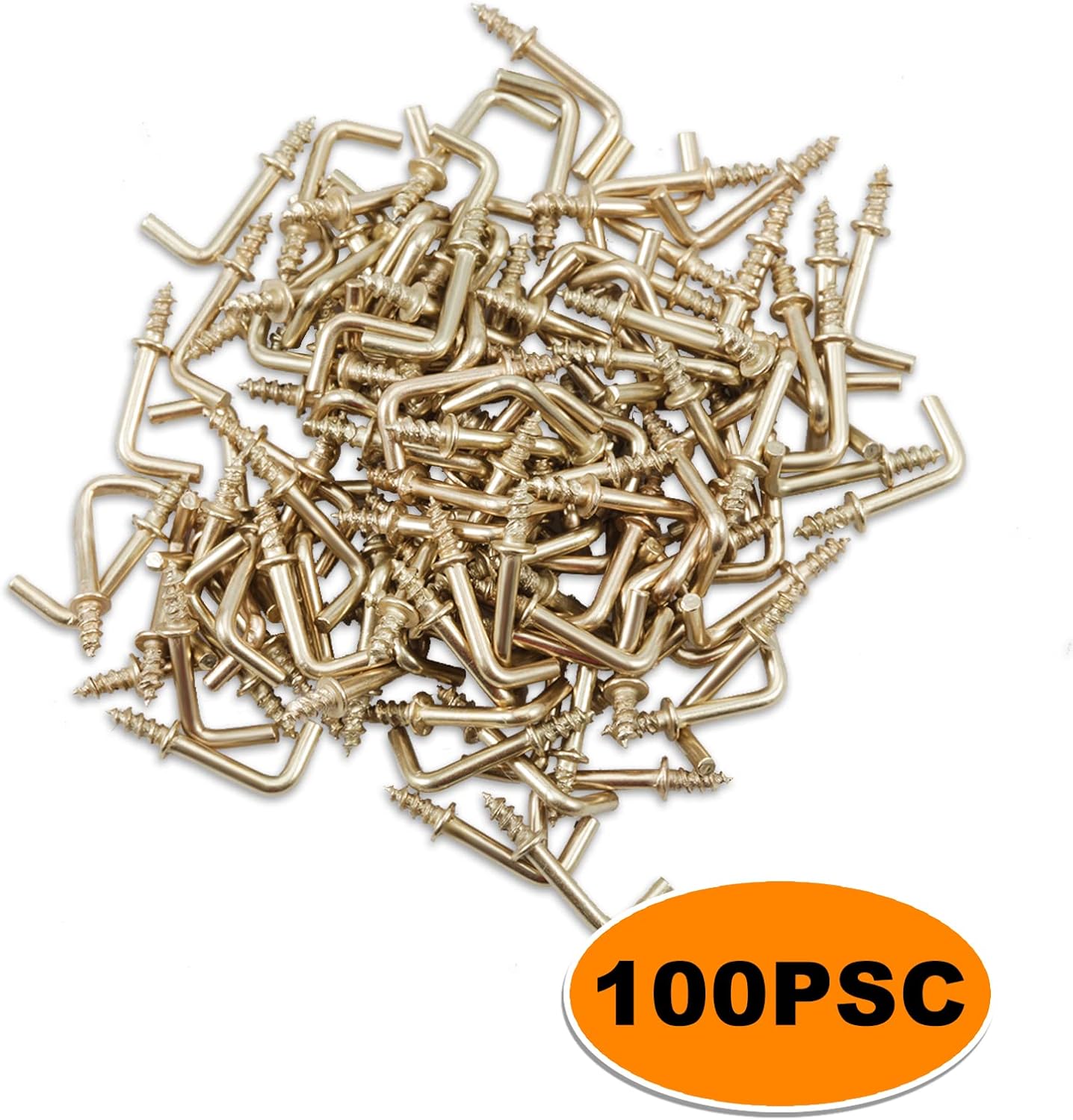 27x10 mm, Zestaw 100 haczyków wkręcanych kątowych, akcesoria mocujące z pudełkiem do przechowywania do domu, biura i miejsca pracy