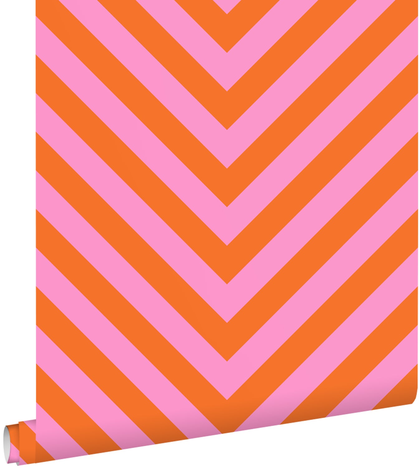 Tapeta wzór chevron pomarańczowymIróżowym - 50 x 900 cm - ESTAHOME