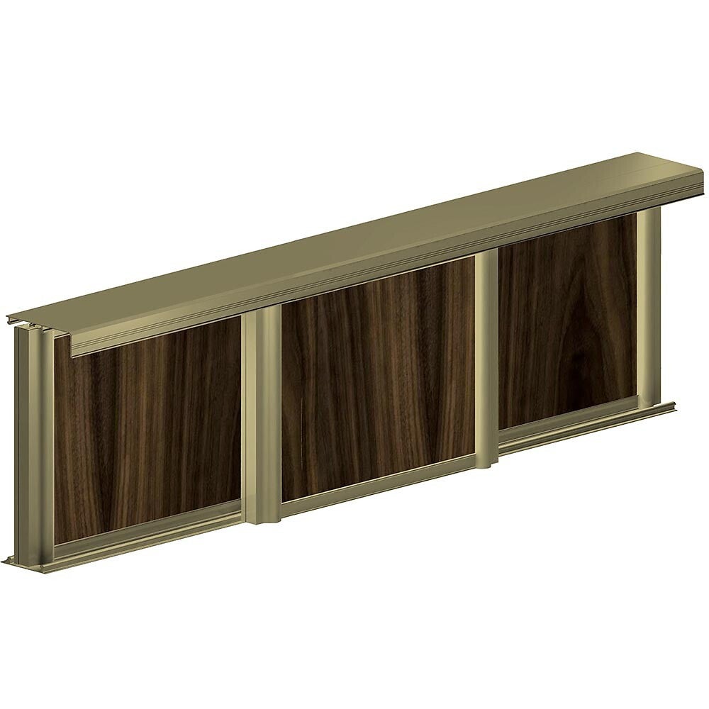 Kit SLID'UP 210 aluminium anodisé bronze pour 3 portes de placard coulissantes 16 mm - rail 2,7 m - 70 kg - 4