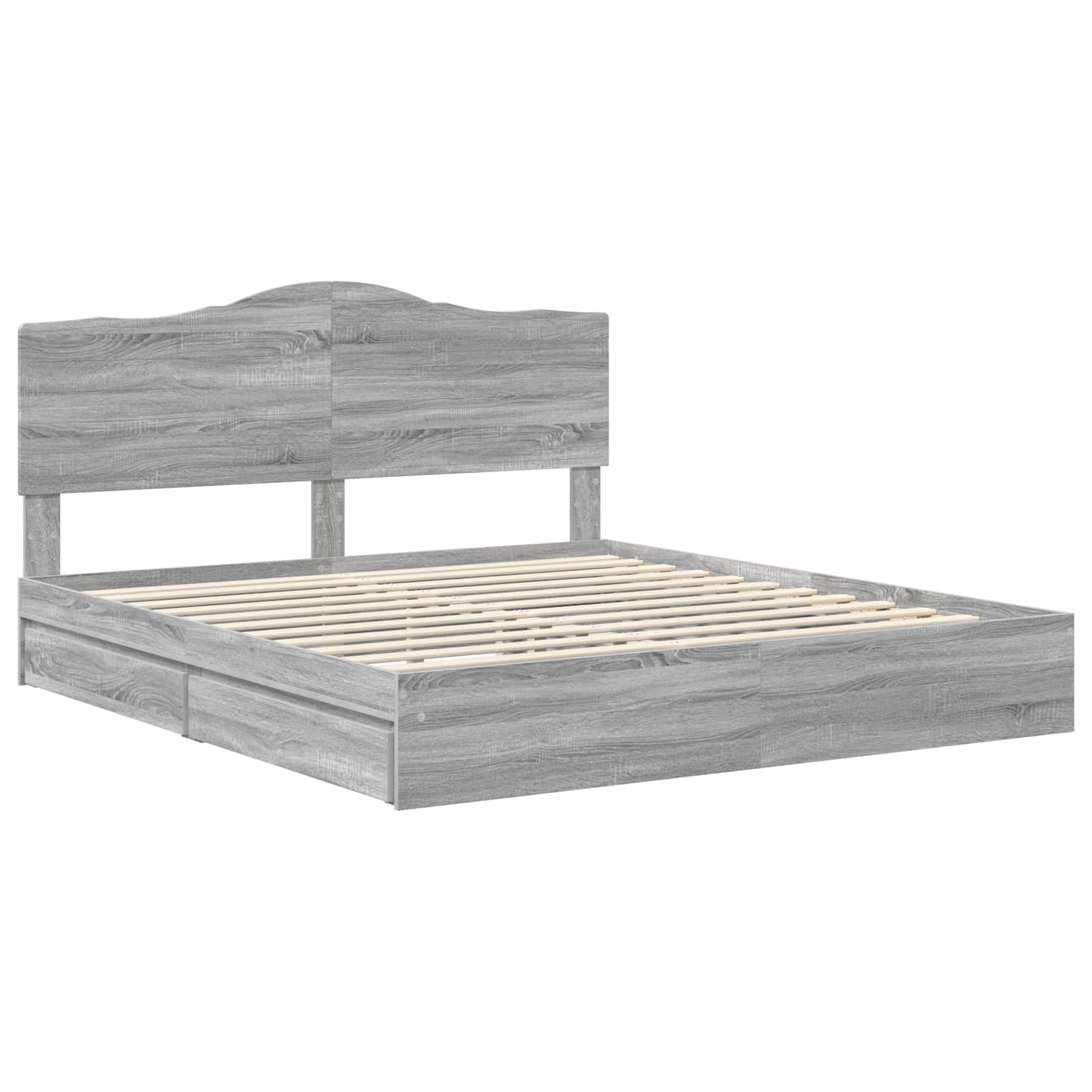 Lit de Rangement Gris 200 x 200 cm Bois d'ingénierie - 4