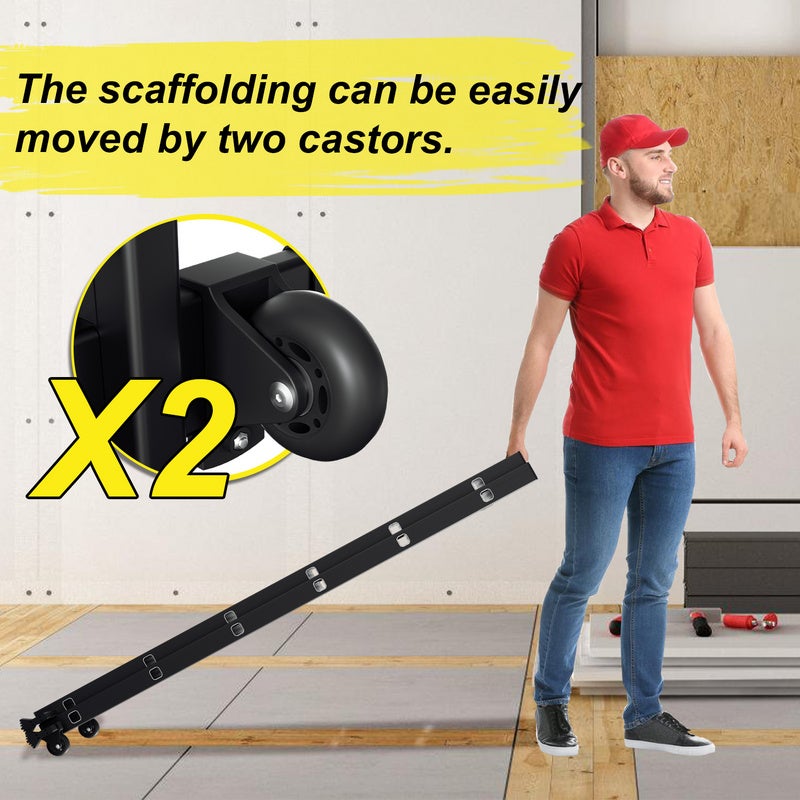 Echafaudage domestique: Hauteur de travail max 2.76m , noir - 5