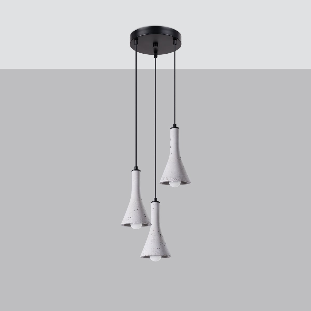 Lampa wisząca LUM 3P beton LED 4000K - 27x27x115cm Sollux