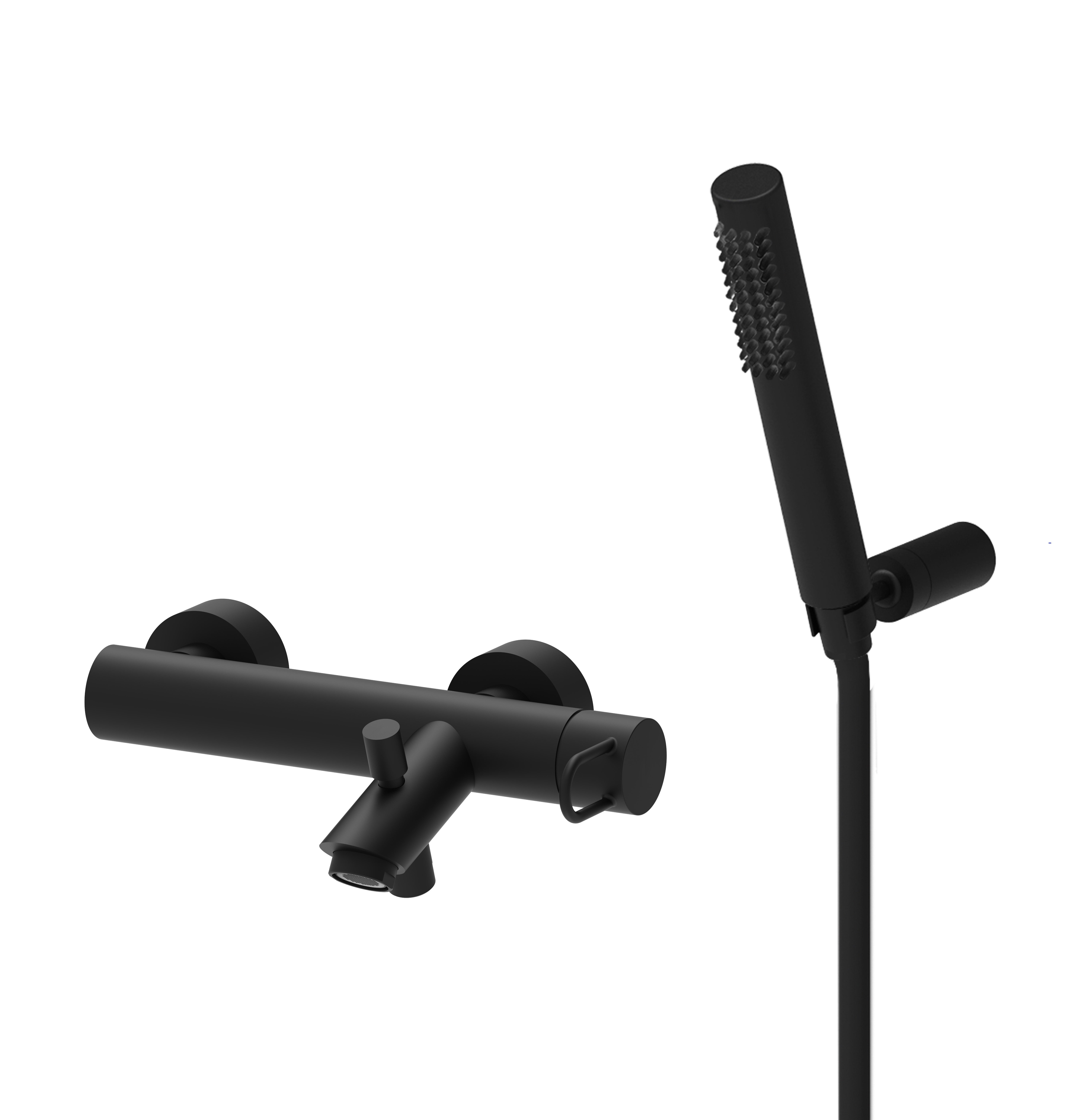 Monomando exterior para bañera en color negro mate con ducha de mano y soporte paffoni joker jk023no - negro mate