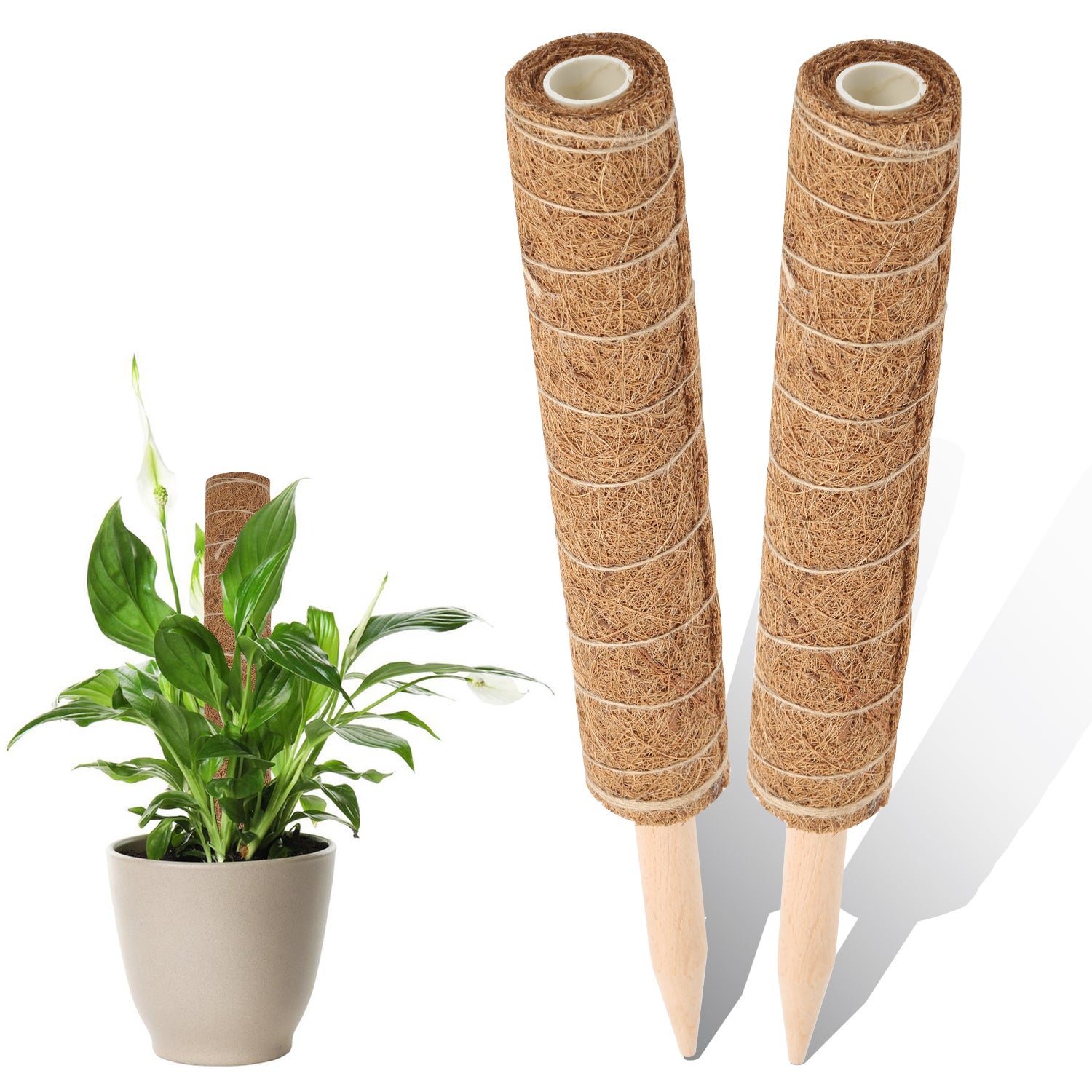 Set 4 Fioriere In Fibra Di Cocco, Vasi In 4 Misure, Portapiante Per Balcone E Davanzale Pellicola Naturale Relaxdays 86647755 - Foto 8