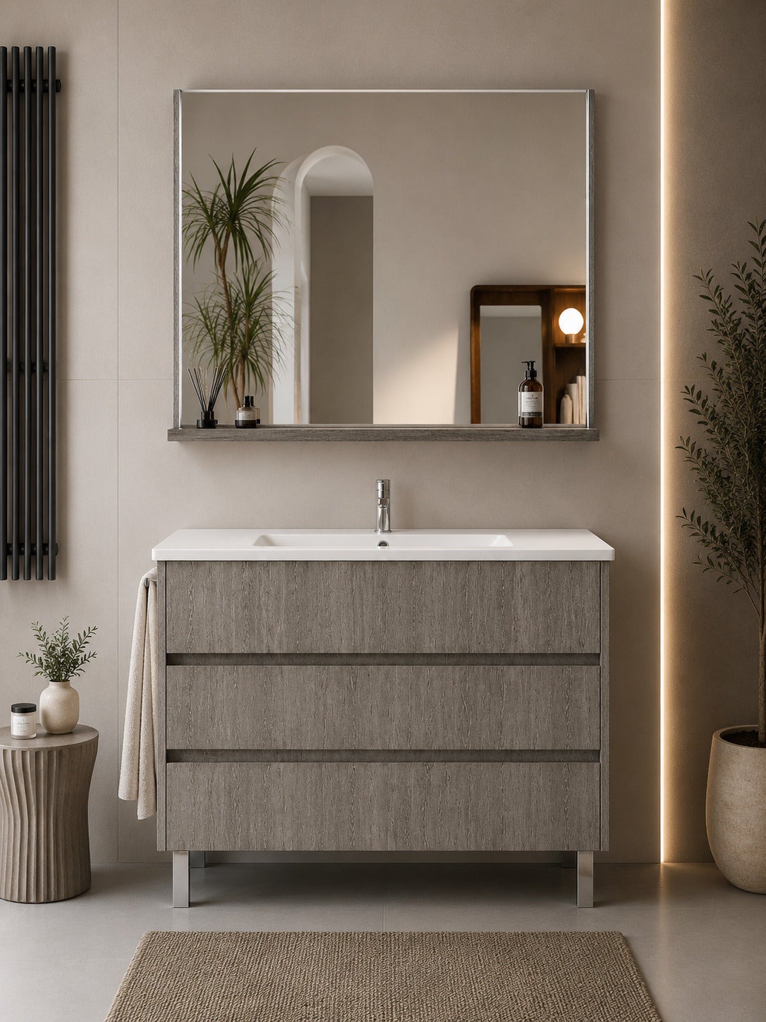 Mobilier de baie cu lavoar ORIGENBATH IMPERIA fără oglindă 70x45 cm stejar smoky