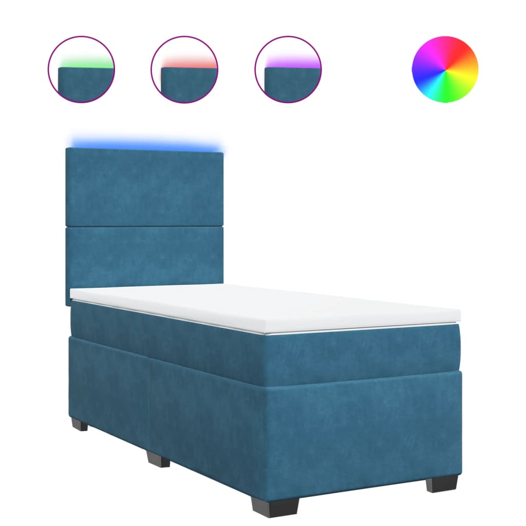 Maison Exclusive - Sommier à lattes de lit avec matelas bleu 100x200 cm - 2