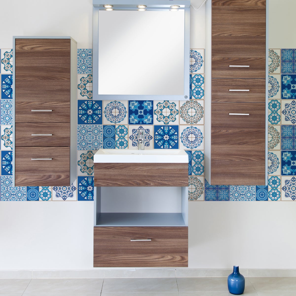 9 adesivi piastrelle di cemento azulejos Stella - Sticker adesivo - adesivi murali - 9stickers20x20cm - 3