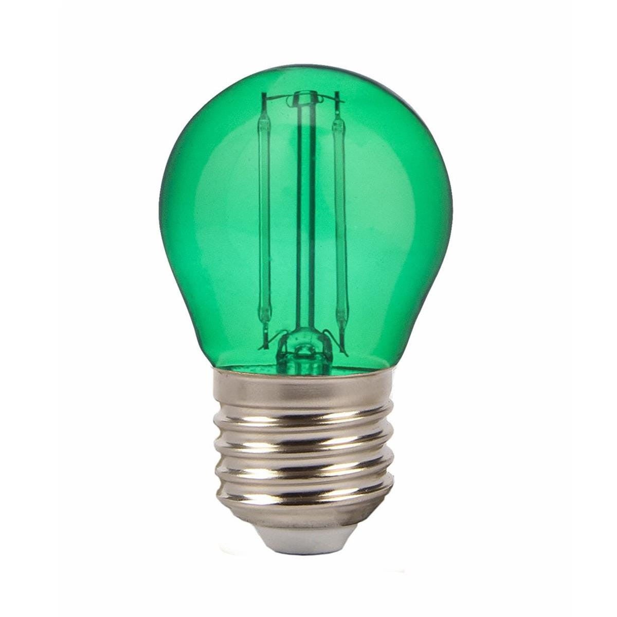 Lampadina LED E27 2W G45 Filamento Colore Verde - 2