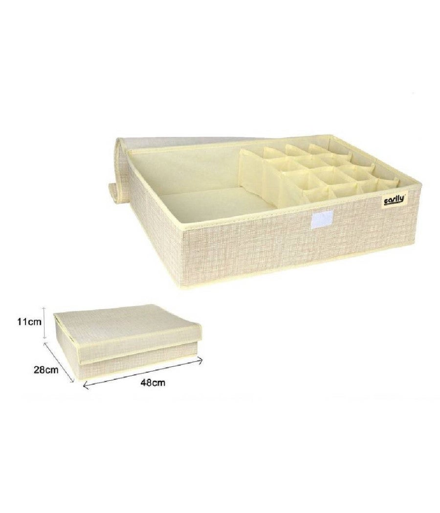 Trade Shop - Porta Oggetti Tessuto Organizer Contenitore Biancheria 17 Posti 48x28x11cm 69722 - - 3