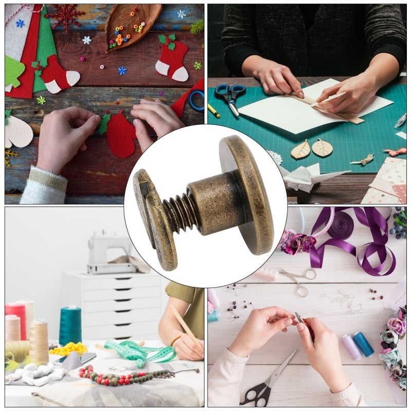 20 Set Brass Rivet Account Book Connecting Screws Notebook Binding Belt ...