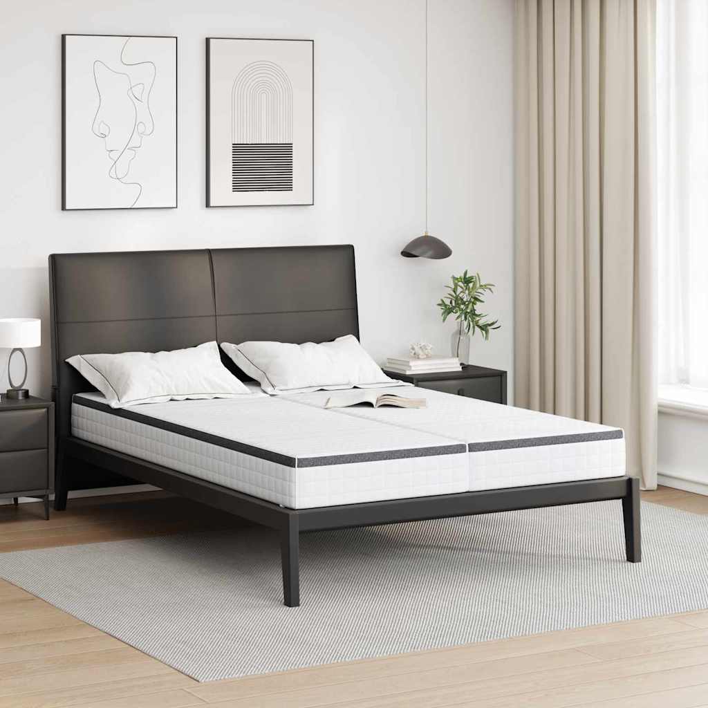 Materac 2 pcs Biały i szary 70 x 200 cm Sprężyna Bonell vidaXL