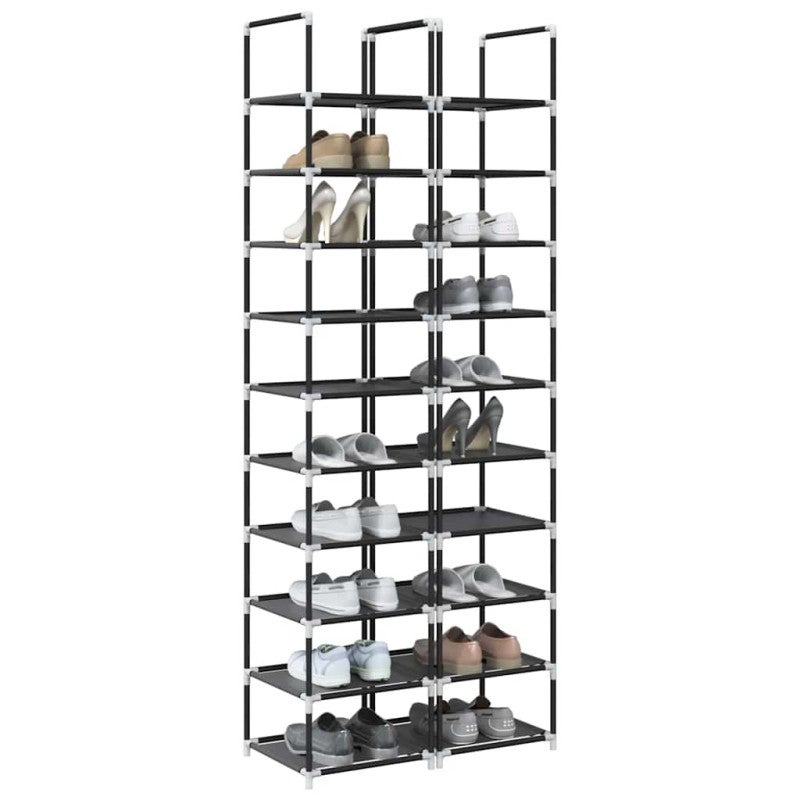 Stojaki na buty 2 szt. 10-poziomowe czarne 33x33x174 cm vidaXL