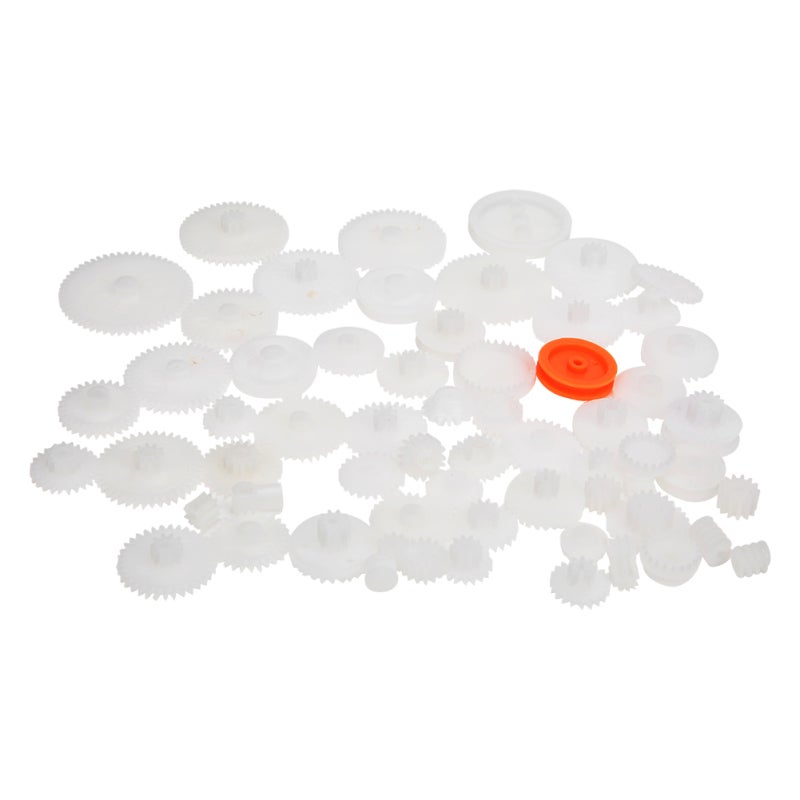 Kit De 75 Engrenages Et Poulies En Plastique – Set De Transmission Pour Bricolage, Robot, Voiture Et Modèles