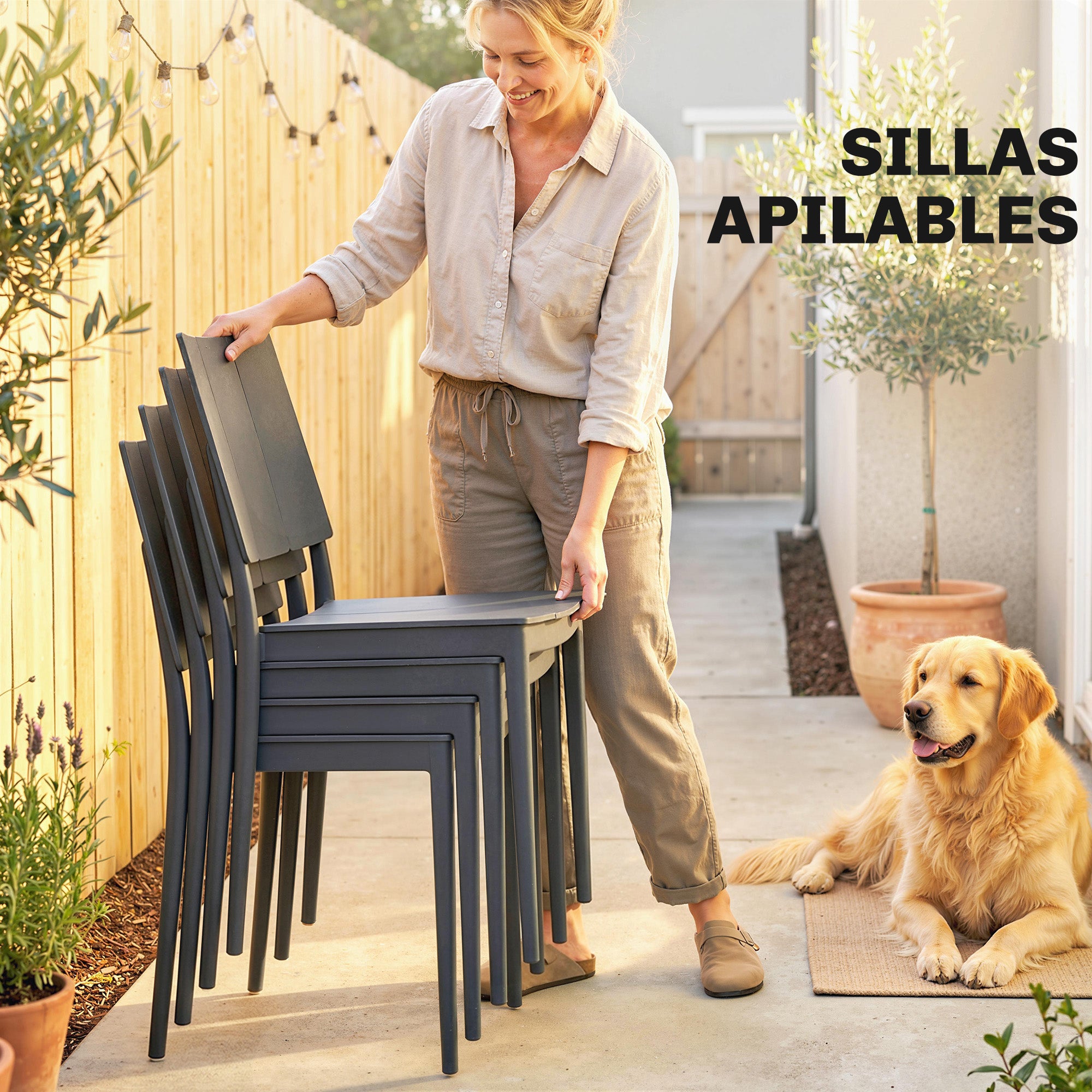 Outsunny Conjunto de Mesa e Cadeiras de Jardim 5 Peças - 6