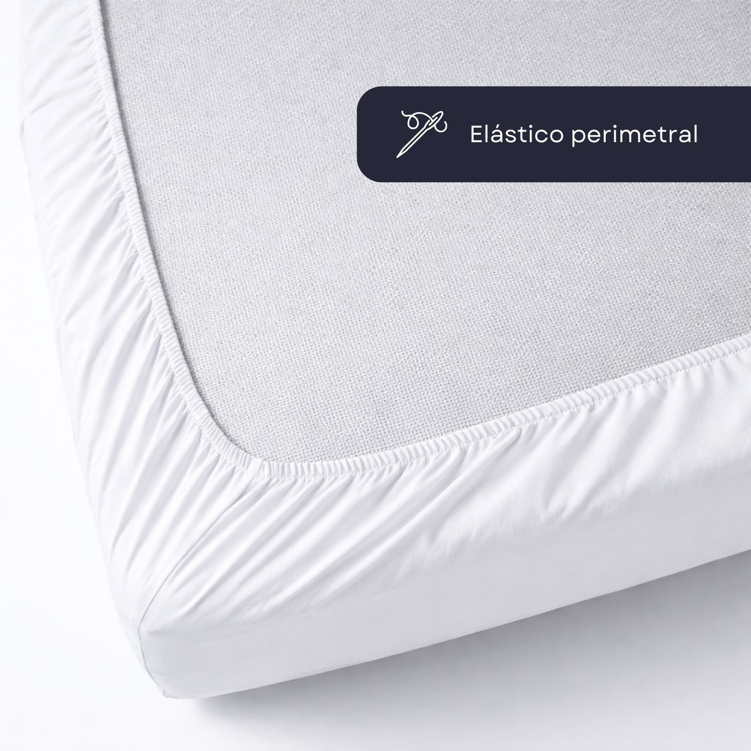 Sábana Bajera Blanco Cama 150cm - 100% Algodón - Donegal Collections - 8