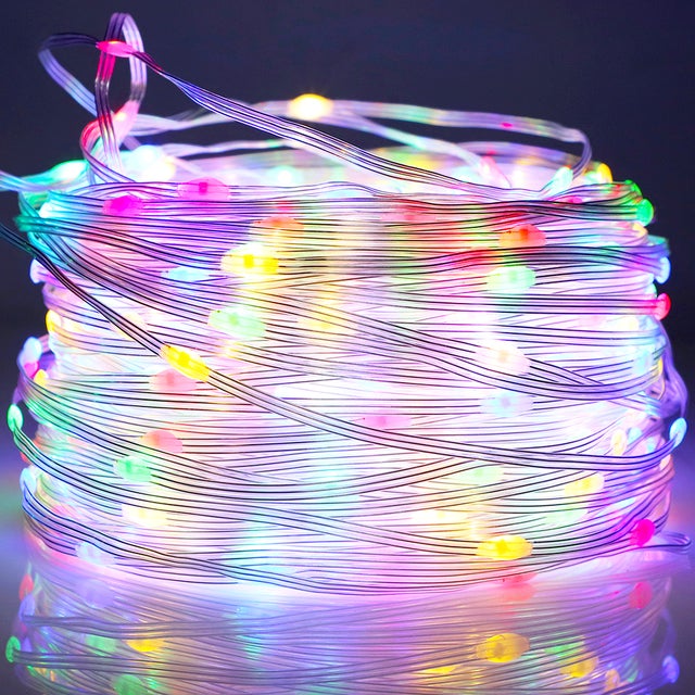 30M 300 diod LED Łańcuch świetlny na imprezę Różnokolorowy łańcuch świetlny na choinkę, zasilany prądem z 8 trybami pracy,funkcja zapamiętywania