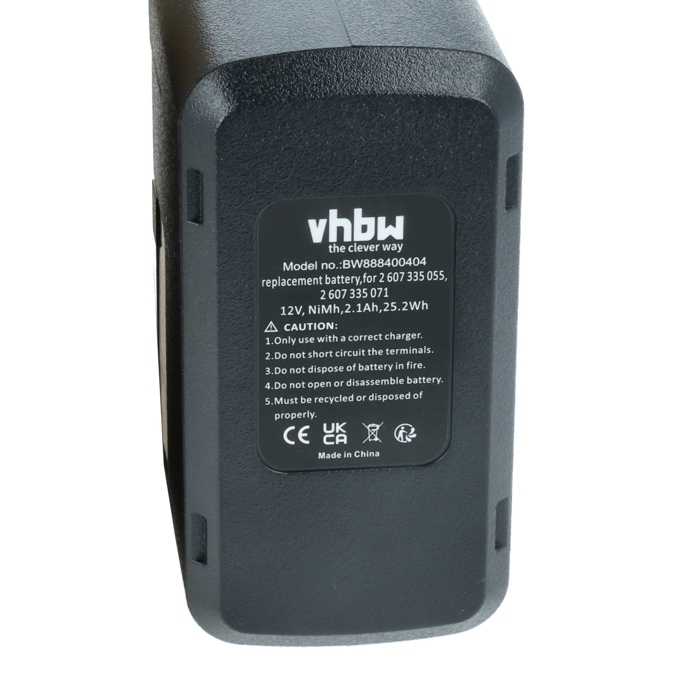 vhbw Batterie remplacement pour Bosch 2 607 335 107, 2 607 335 108, 2 607 335 143, 2 607 335 145 pour outil électrique (2100mAh NiMH 12 V) - 5