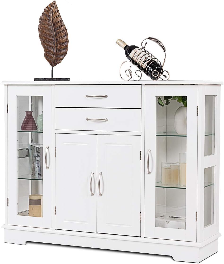 Szafka Kuchenna, Mebel Kuchenny, Szafka do Przechowywania, Szafka z Drzwiami i Półkami, z Szybami Szklanymi, do Jadalni