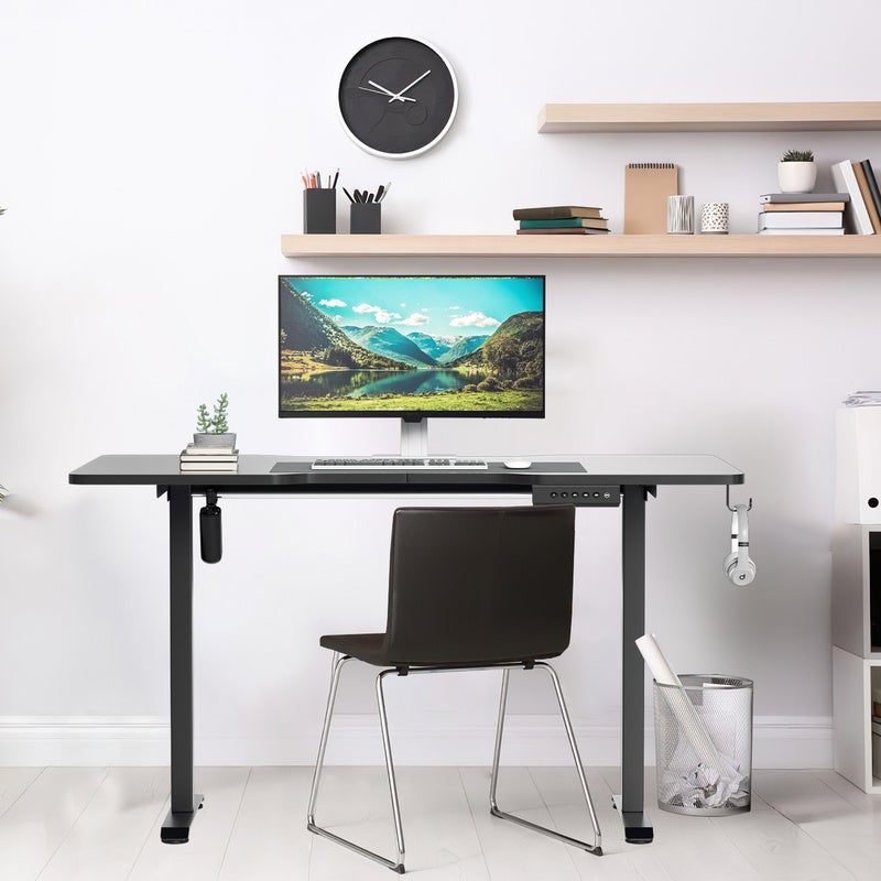 Scrivania regolabile in altezza con piano 140x60cm Scrivania elettrica in piedi 4 funzioni di memoria dell'altezza Nero - 8