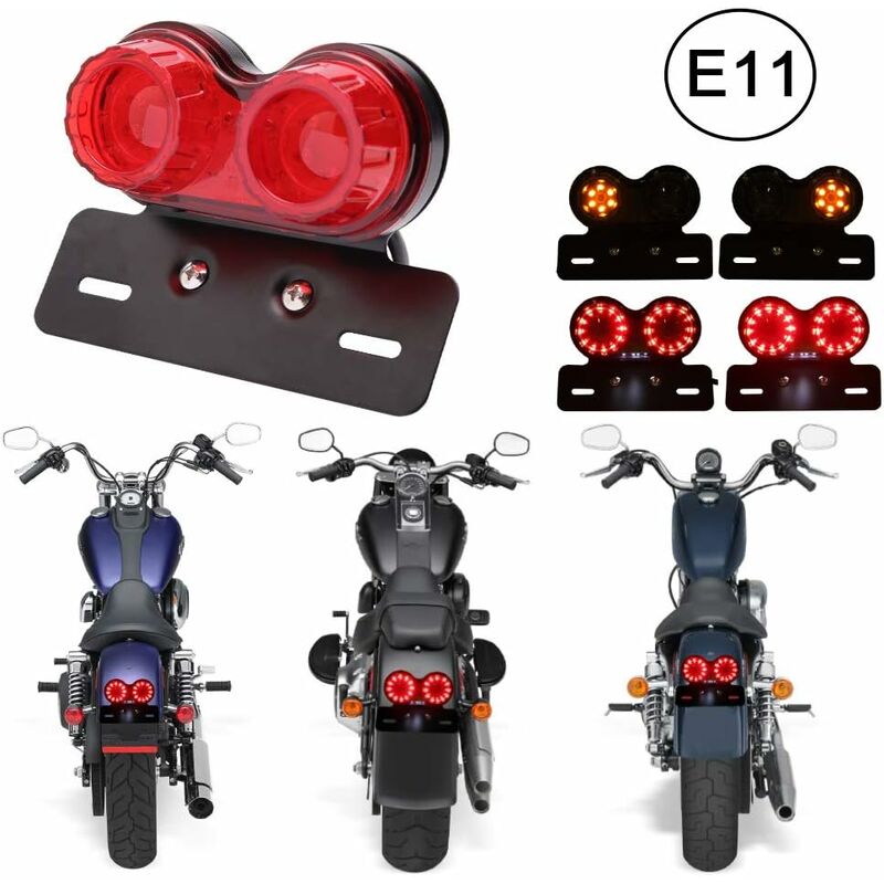 1szt 40 LED (czerwone) podwójne motocyklowe tylne światło hamowania, migające kierunkowskazy z uchwytem na tablicę rejestracyjną