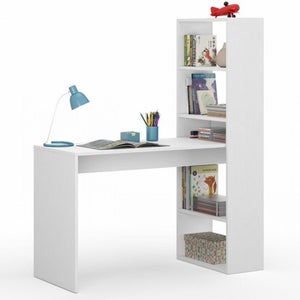 Scrivania Per Computer Saterkali In Legno - Tavolo Scrittoio 100x60 Cm, Stile Nordico, Facile Da Montare, Per Piccoli Spazi - 5