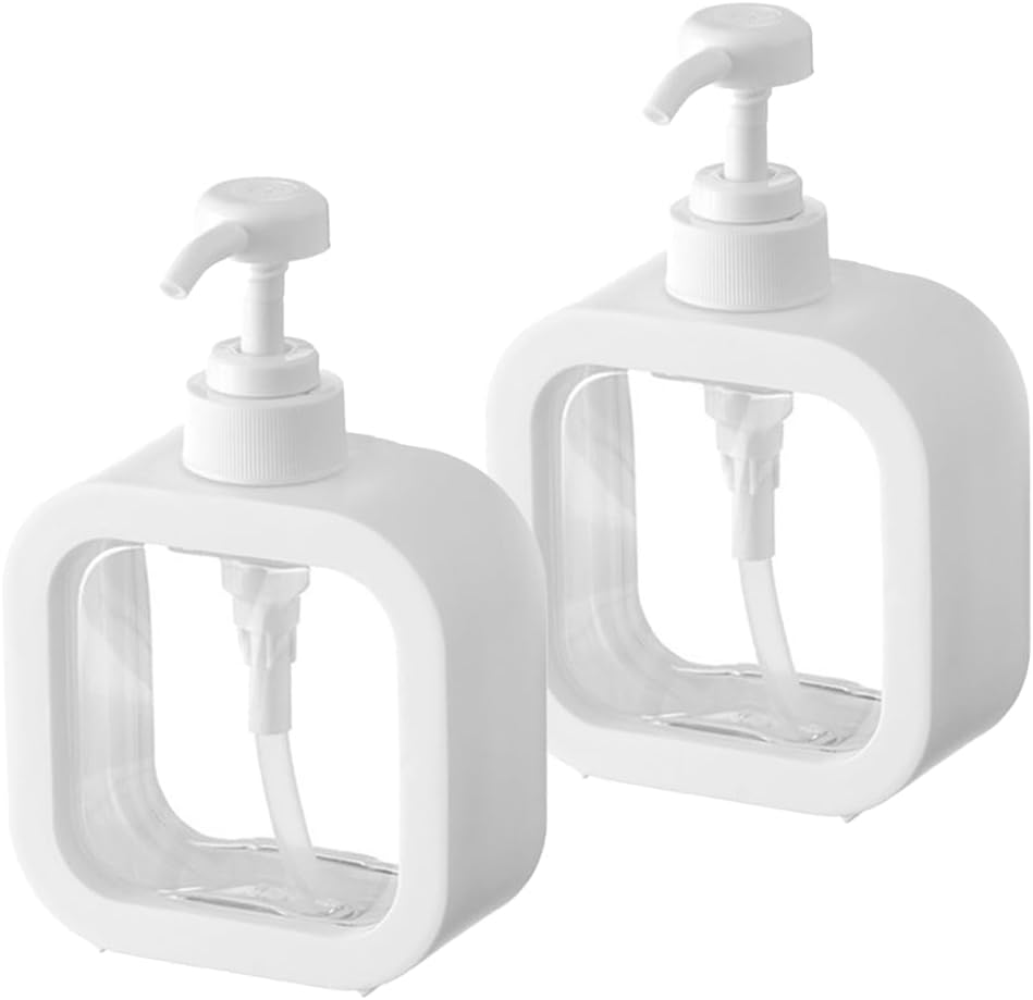 Dozownik mydła łazienkowego, dozownik mydła z pompką (2 sztuki, 300 ml, biały)