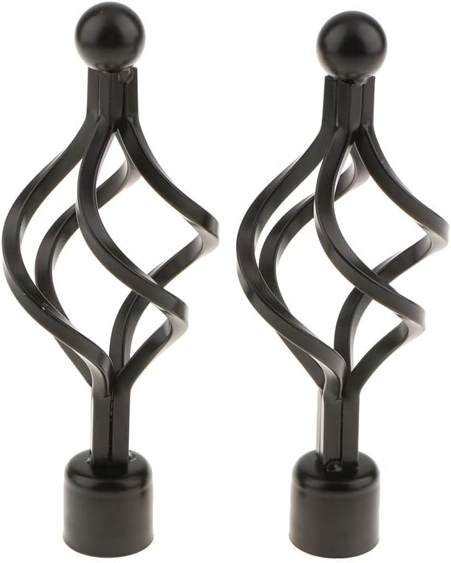 Ivilon – Lot D'embouts De Tringle à Rideau Noirs – Diamètre 2,5 Cm – Finition Moderne