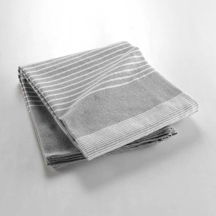 Couvre lit 1 personne 180 x 220 cm coton/polyester tisse adele Gris - 2
