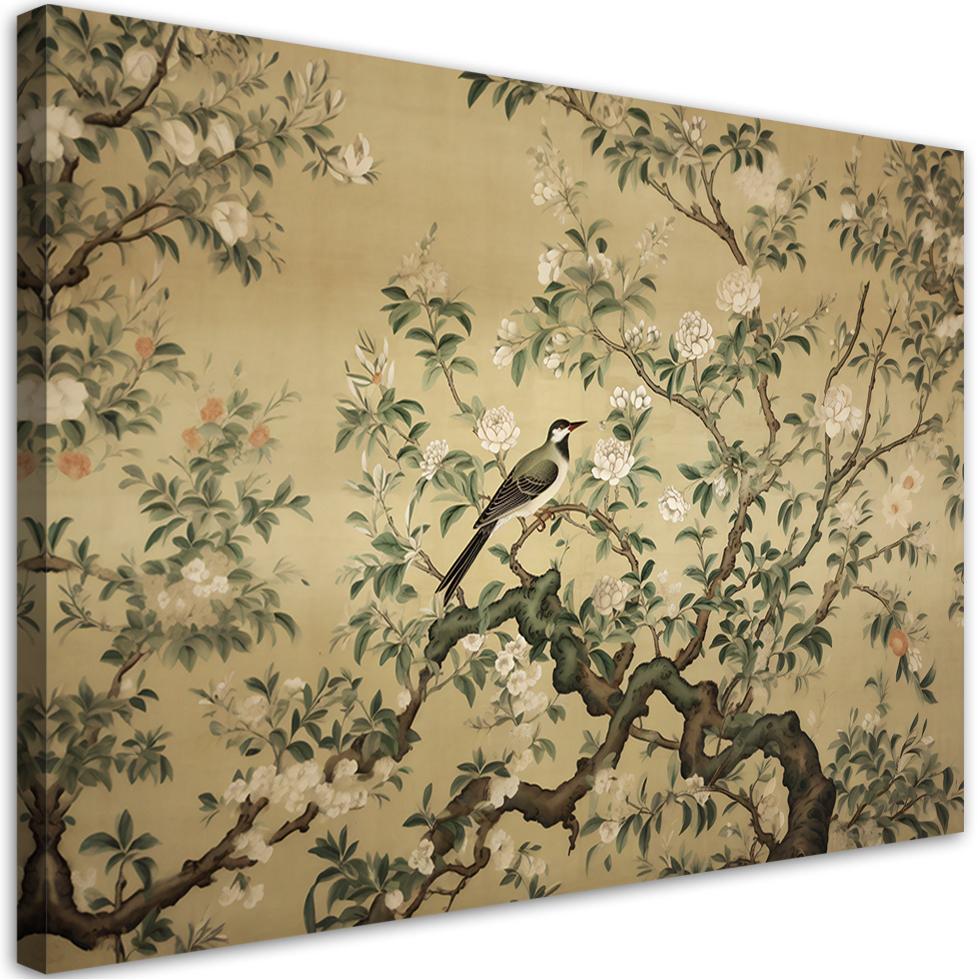 Obraz na płótnie, Ptak Abstrakcja Chinoiserie 120x80
