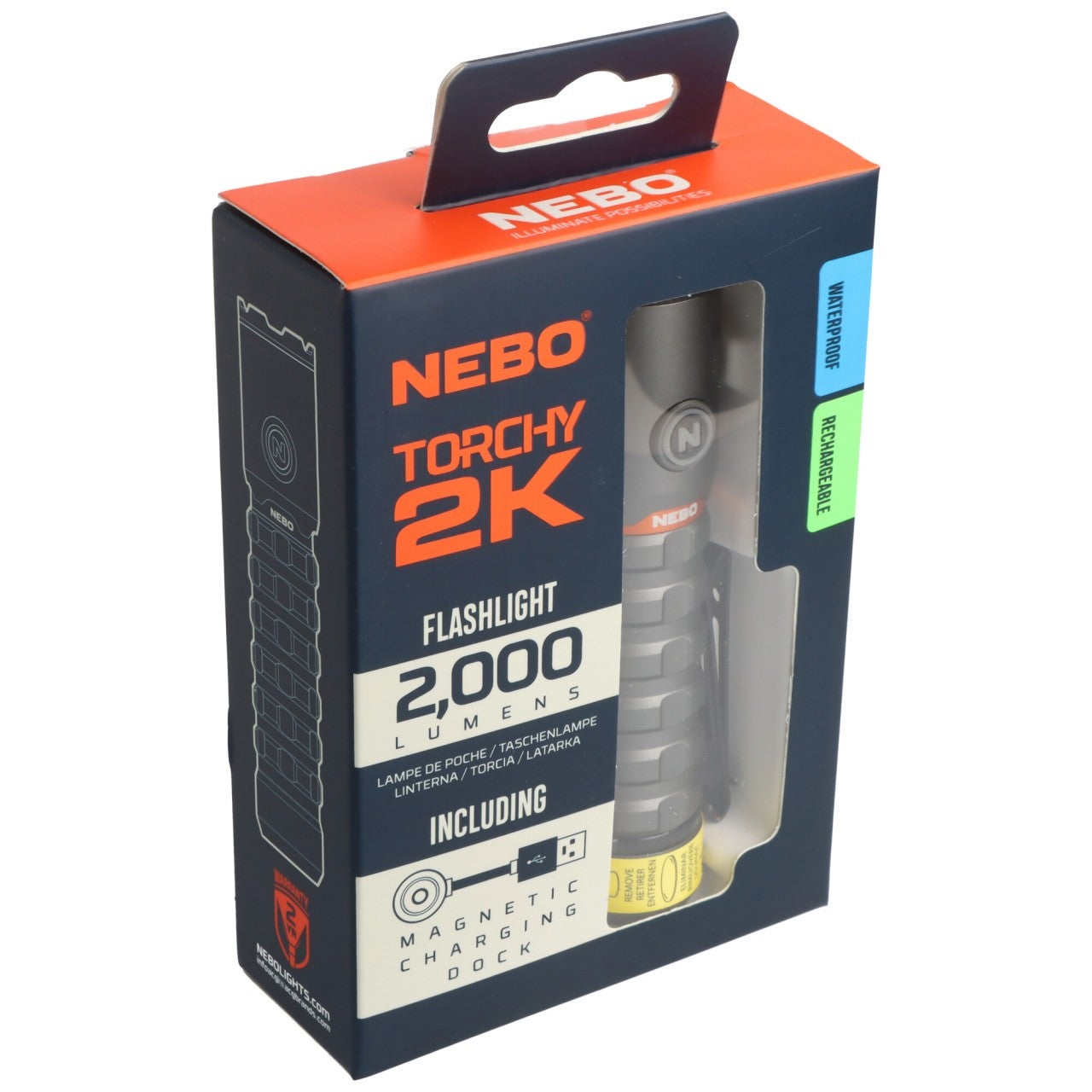 Chargeur De Remplacement NEBO Pour Lampes Torchy 2K, Torchy 1000, Swyvel 1000 - Modèle KSM501, USB Magnétique
