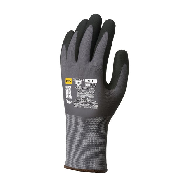 Gants EUROLITE 15N600 15G paume enduite nitrile - Coverguard - Taille M-8