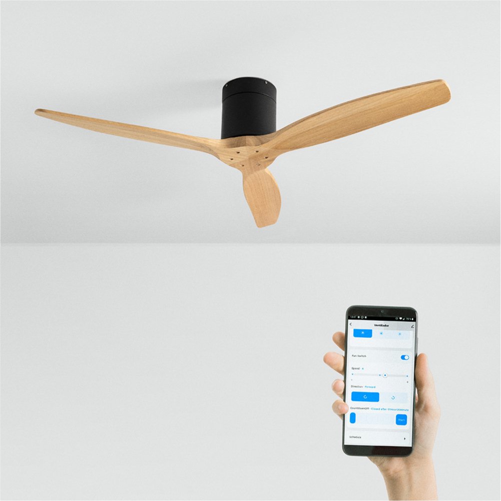CREATE - WIND CALM M - Ventilateur de plafond silencieux 40W avec pales techniques en ABS Ø132cm sans eclaraige avec wifi - 2