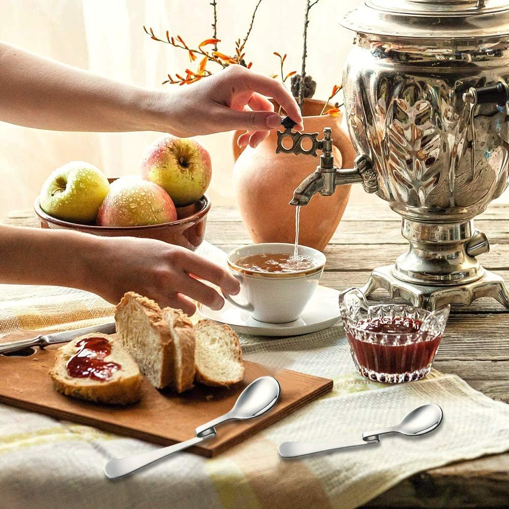 Zestaw 4 wiszących łyżeczek ze stali nierdzewnej do kawy, herbaty, dżemu, latte macchiato - 3