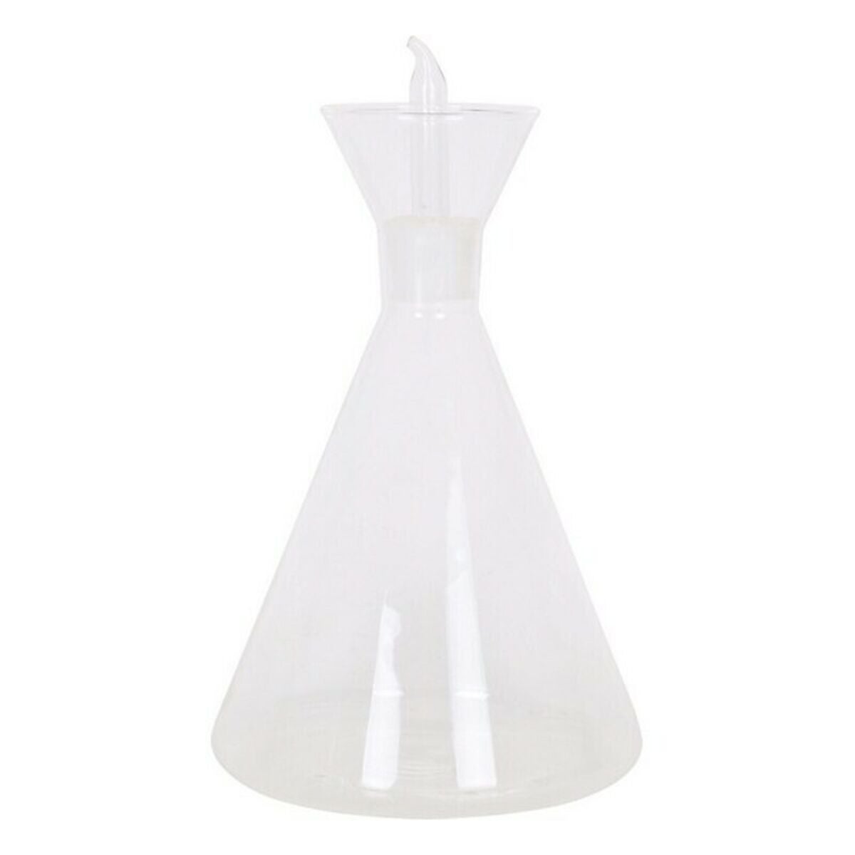 Huilier En Verre Borosilicate 1 Litre Avec Bouchon Bambou Et Bouchon Silicone - Bec Verseur, échelle Graduée - Pour Huile, Vinaigre