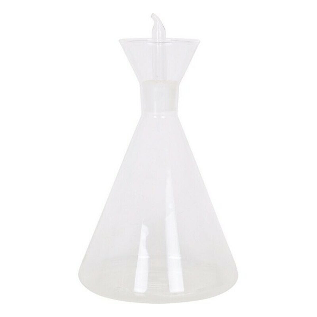 Huilier En Verre Borosilicate 1 Litre Avec Bouchon Bambou Et Bouchon Silicone - Bec Verseur, échelle Graduée - Pour Huile, Vinaigre