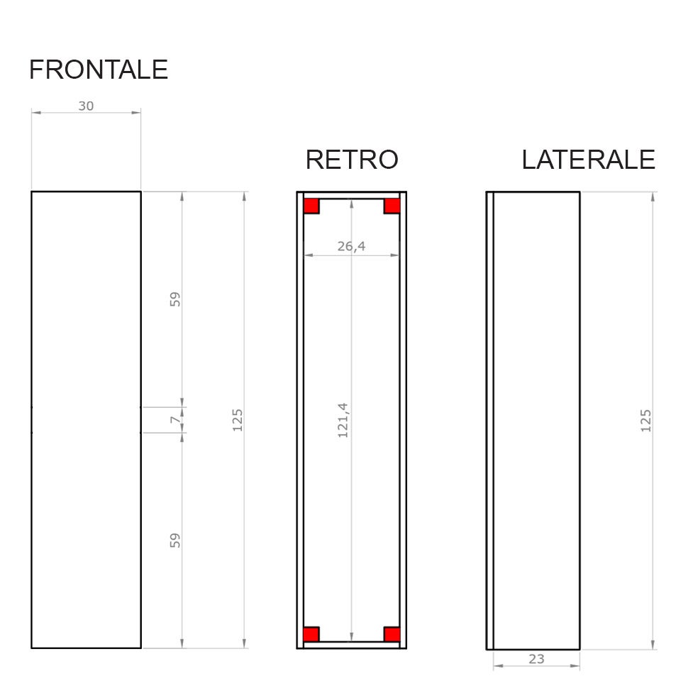 Colonna bagno sospesa in legno 1 anta altezza 125 cm cemento chiaro I Made in Italy - 6