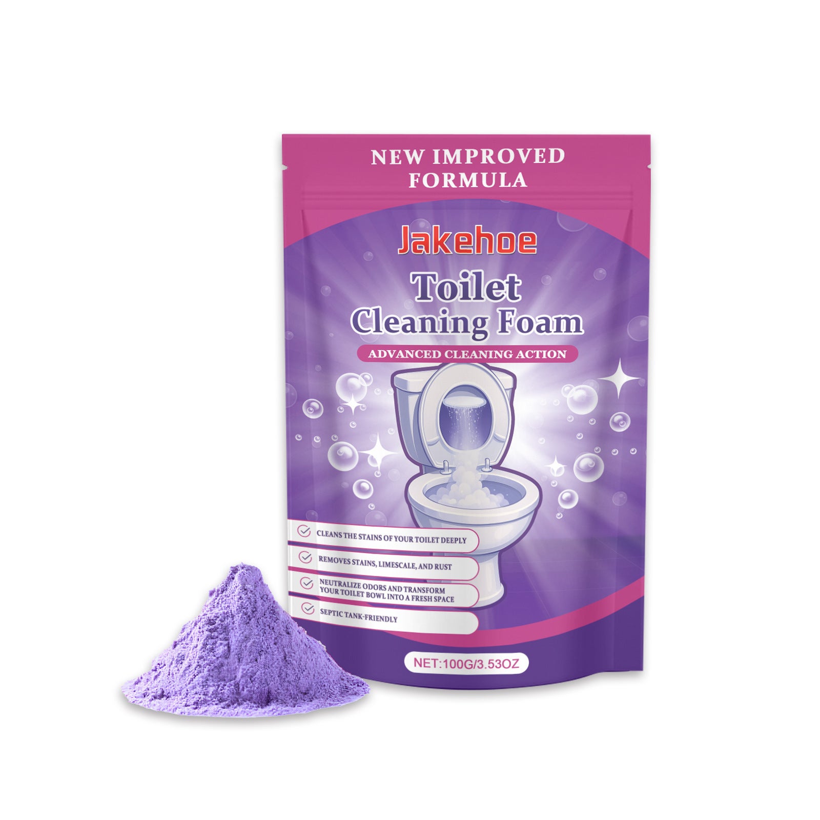 Poudre nettoyante moussante pour toilettes - nettoie les taches dans la cuvette, élimine les odeurs et laisse un parfum agréable. - 8