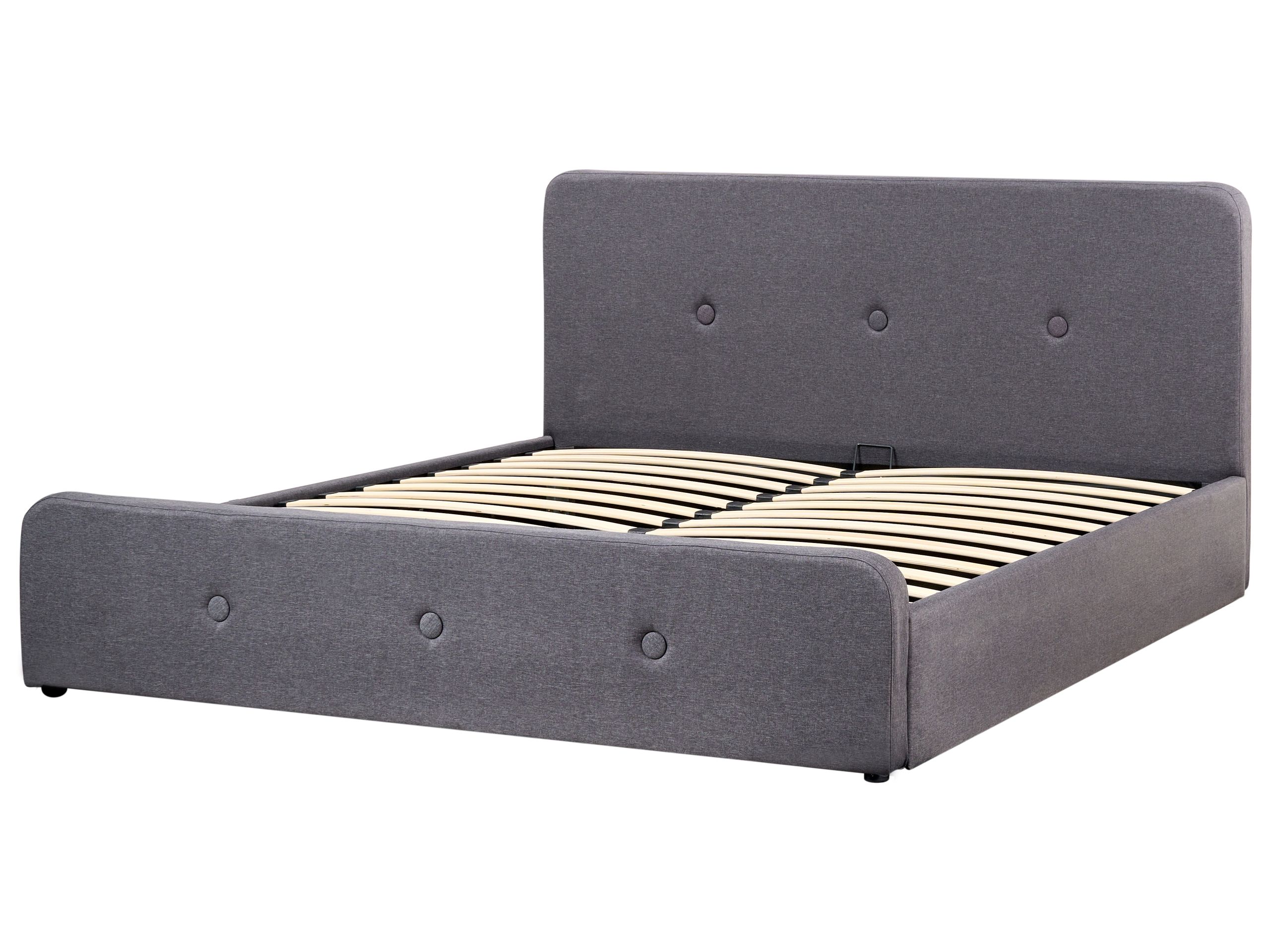 Letto contenitore Tessuto RENNES 180 x 200 cm Grigio scuro - 5