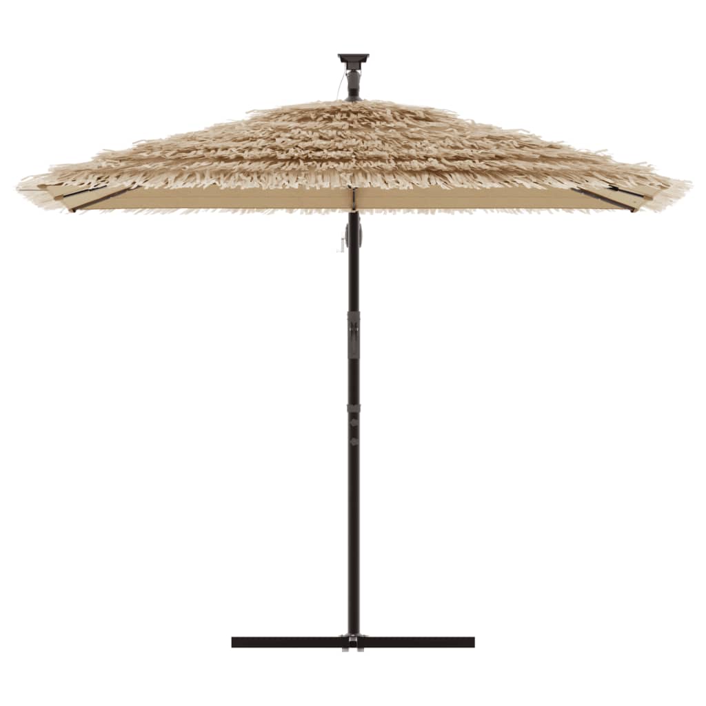 Parasol de jardin avec LED et mât en acier marron 246x246x230cm vidaXL - 5