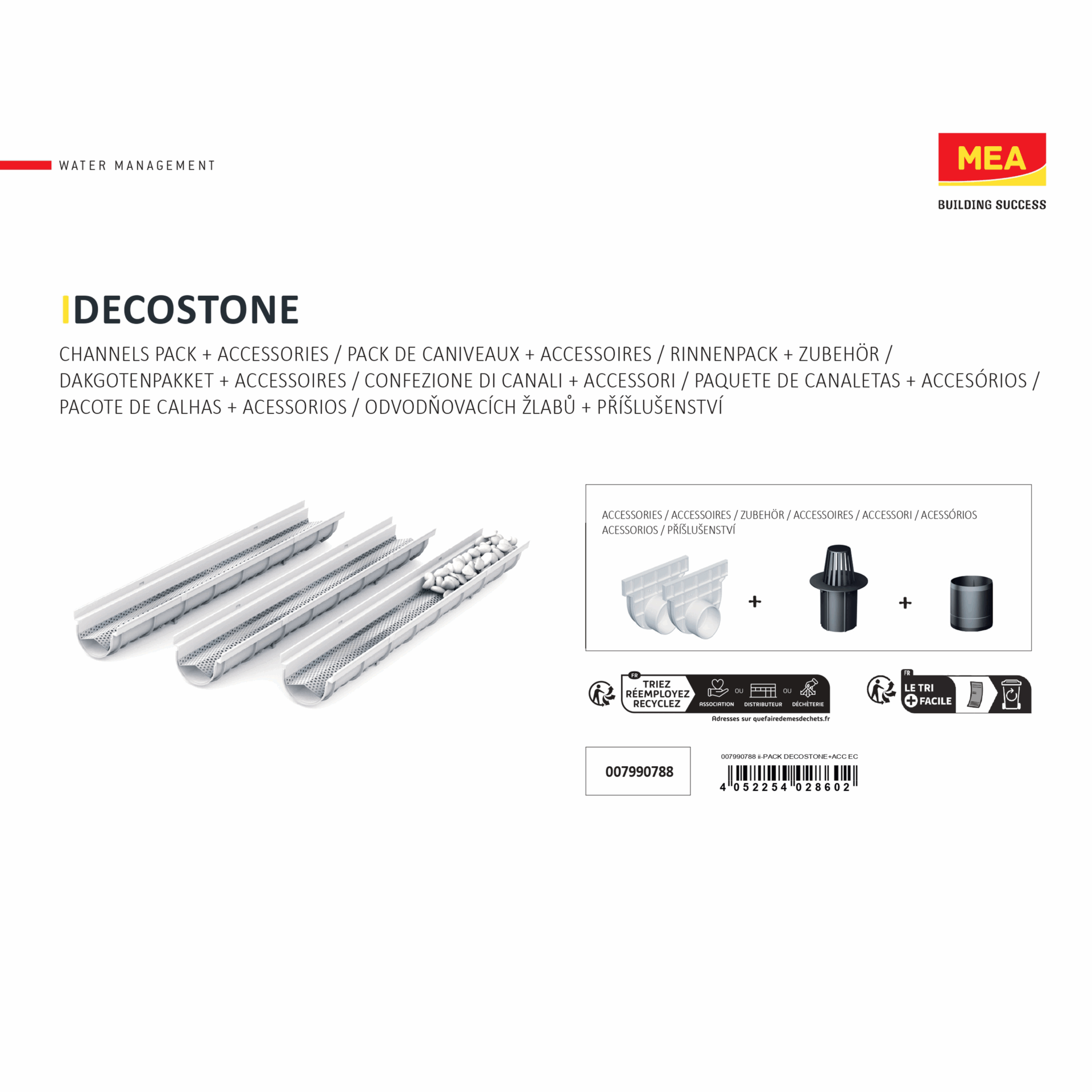 Système de drainage décoratif DECOSTONE en SMC avec tôle perforée en acier galvanisé Passage piéton - (12x1m) larg.utile 100mm - 7