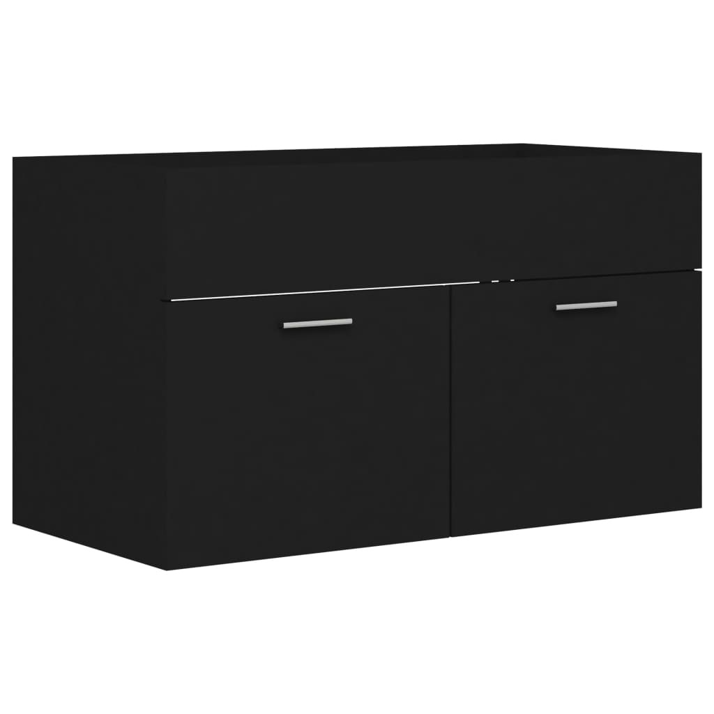 Szafka pod umywalkę ze sklejki czarnej 80x38,5x46 cm - COMFORTXL