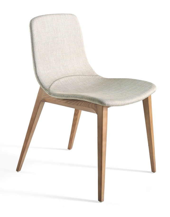 Silla béa de madera de fresno y tela beige - juego de 2-color aqua 75 gris antracita