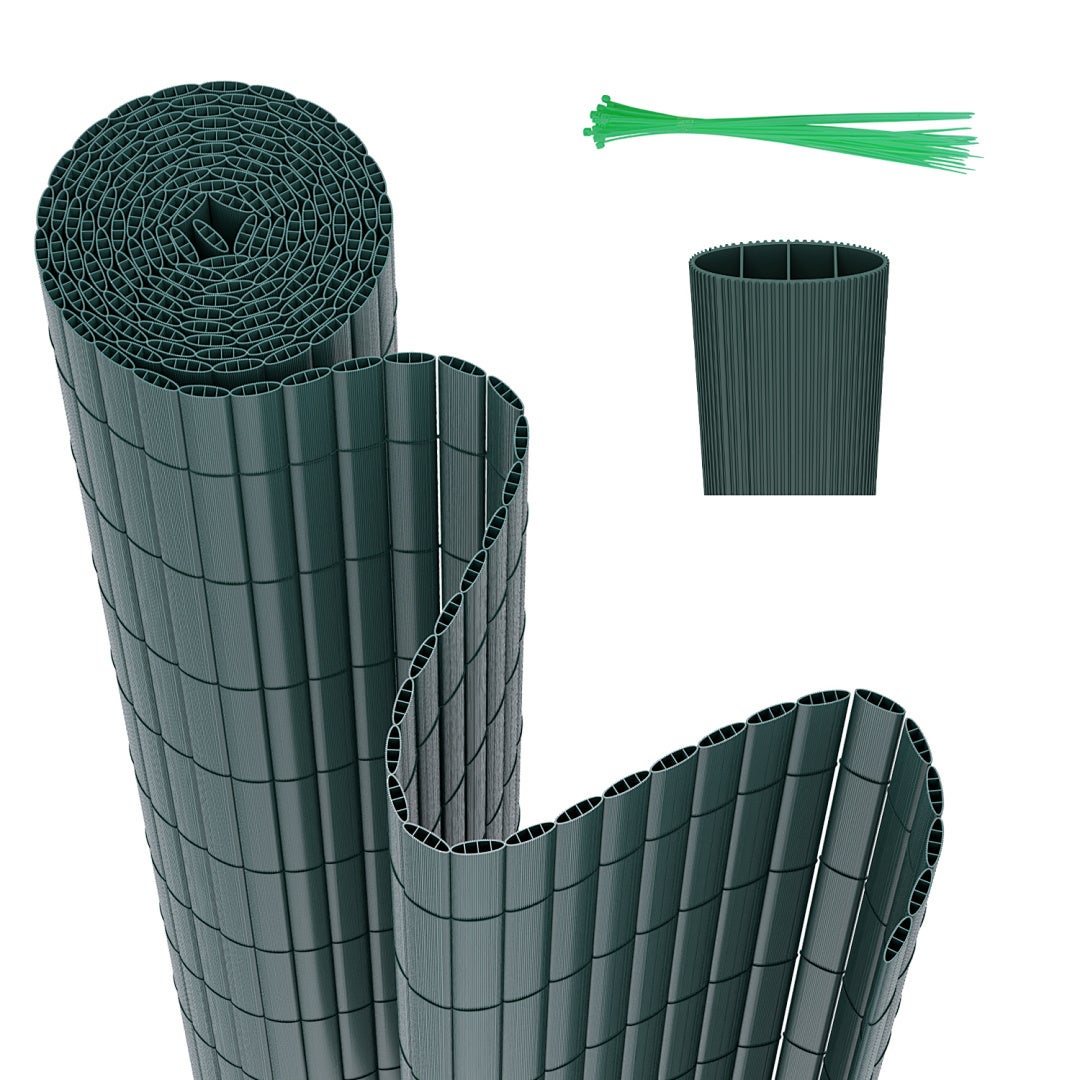 Solidna mata PVC – Zewnętrzna osłona prywatności do ogrodu, tarasu i ogrodzenia Zielony 90 x 700cm