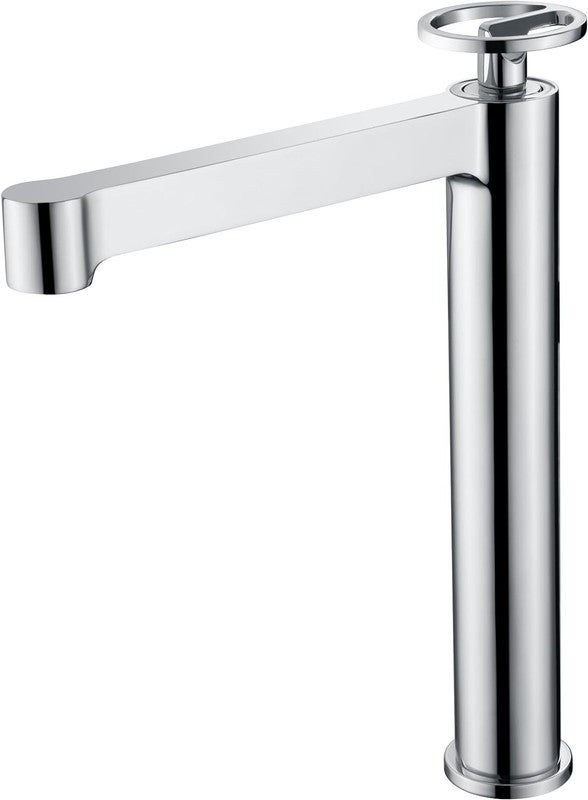 Mice - grifo alto para lavabo fabricado en latón, grifo monomando de caño largo - griferia baño alto color cromo